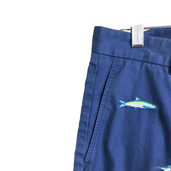 Vineyard Vines Breaker Shorts Men 32 Navy Blue Embroidered Marlins Cotton 1H0449 - Picture 4 of 7